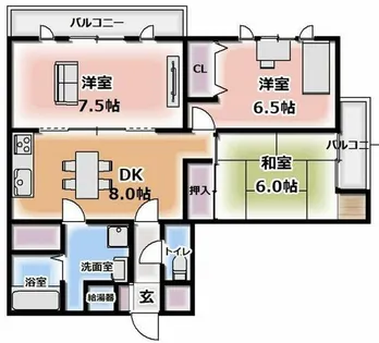 ヒルズシティ寝屋川【6階】の間取り