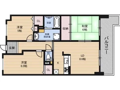大阪府大阪市鶴見区浜3丁目【マンション】の間取り