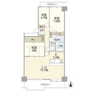 桃花台パークヒルズ四番館(0005915)【2階】の間取り