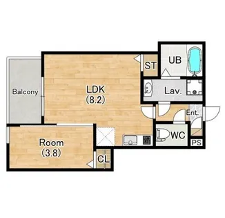 大阪府堺市堺区西湊町4丁【アパート】の間取り