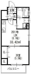 ル・パラディ門真【2階】の間取り
