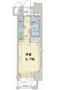 エステムプラザミッドプレイス【6階】の間取り