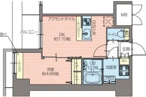 プレジオ難波ASIAN【13階】の間取り