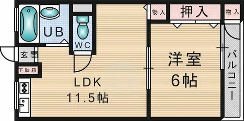 パインヒルズ茨木【2階】の間取り