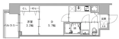 S-RESIDENCE日本橋Qualier【6階】の間取り