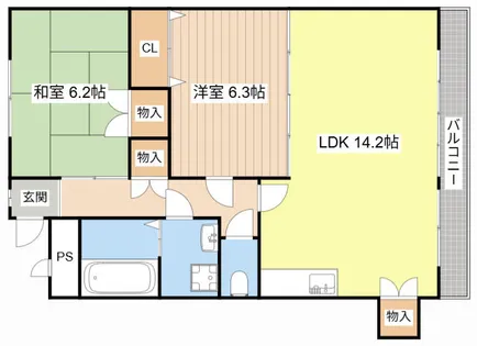 エーデルハイム湖上平【201号室】の間取り