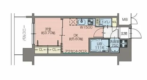 プレジオ難波【10階】の間取り