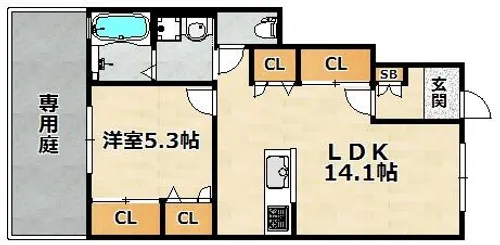 サンピエール【102号室】の間取り
