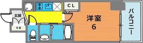 エステムコート神戸湊町【602号室】の間取り