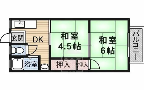 園田ハイムA棟【2階】の間取り