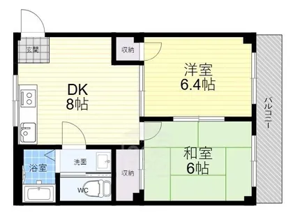 シャトーかわもと【2階】の間取り