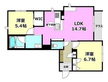 パラッツォ グロリオーサⅢ【110号室】の間取り