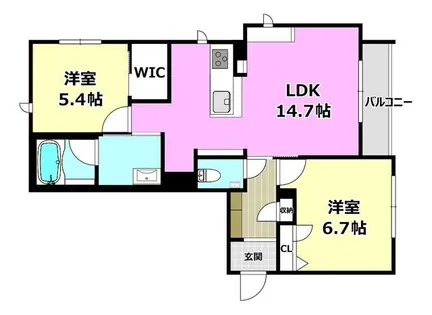 パラッツォ グロリオーサⅢ【210号室】の間取り