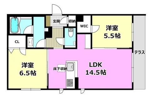 パラッツォ グロリオーサⅢ【108号室】の間取り
