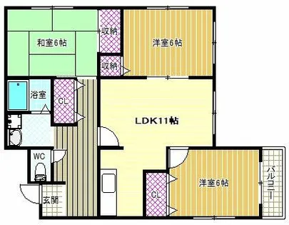 ボンサンテ西浦【2階】の間取り