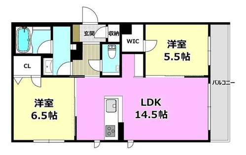 パラッツォ グロリオーサⅢ【208号室】の間取り