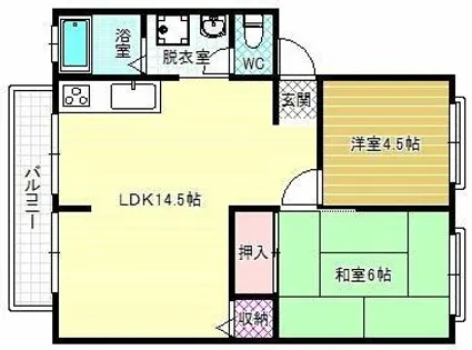 サンライフたかわし【2階】の間取り