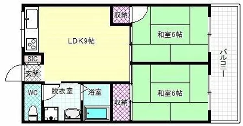 新熊ハイツ【2階】の間取り