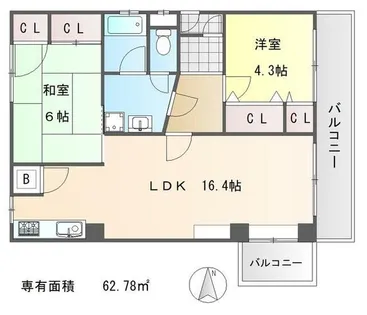 鴨東ロイヤルハイツ【7階】の間取り