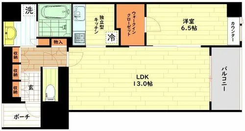 大阪府大阪市中央区久太郎町1丁目【マンション】の間取り