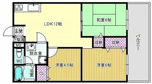 セシル古市【4階】の間取り
