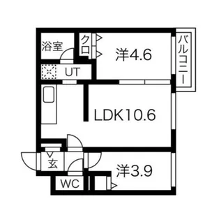 メニーズコート元町北【2階】の間取り