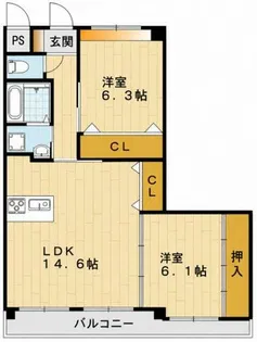 らっきぃかむ【301号室】の間取り