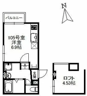 Felicia箱崎【1階】の間取り