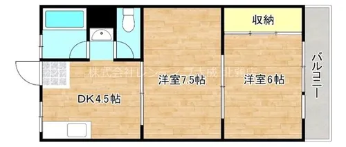 間島ハイツ【4階】の間取り