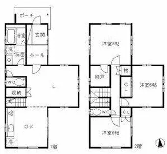 愛知県名古屋市昭和区高峯町【一戸建】の間取り