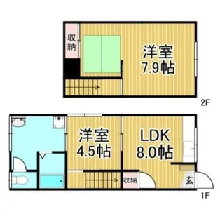 福岡県春日市上白水8丁目【アパート】の間取り