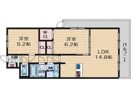 大阪府摂津市正雀本町1丁目【マンション】の間取り