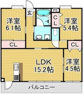福岡県福岡市博多区麦野6丁目【マンション】の間取り