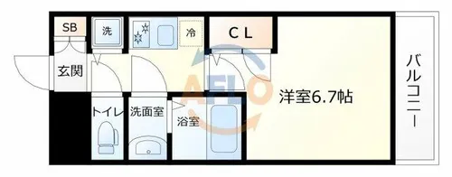 アクアプレイス福島EYE【9階】の間取り