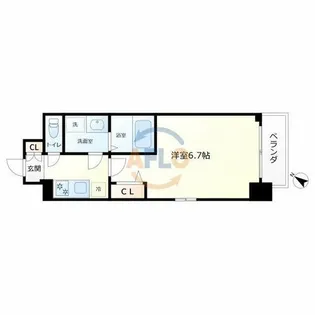 エスリード中之島ザ・コア【4階】の間取り