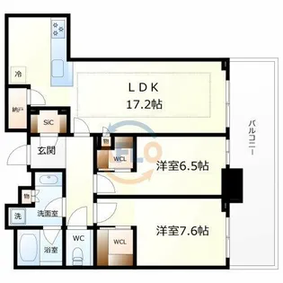 グランドメゾン新梅田タワー THE CLUB RESIDENCE【44階】の間取り