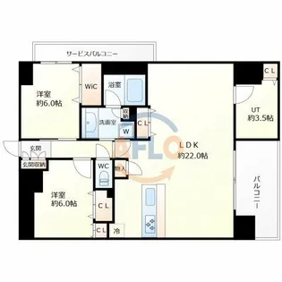 プレサンスロジェ新梅田【11階】の間取り