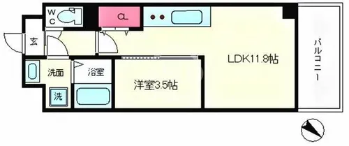 レクシア千代崎【4階】の間取り
