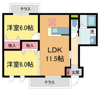 VIENTO I【101号室】の間取り