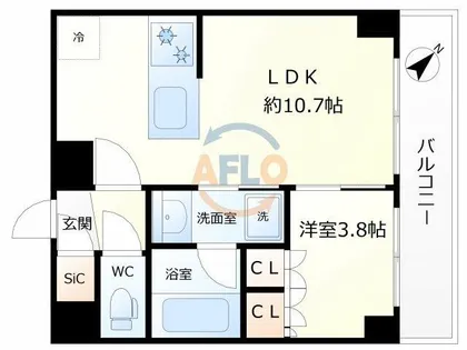 ファインレジデンス福島海老江【8階】の間取り