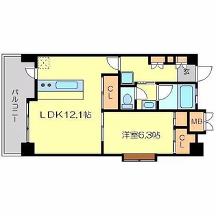 CITYSPIRE桜川1【3階】の間取り