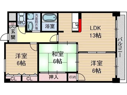 ヌーヴェレール3【6階】の間取り