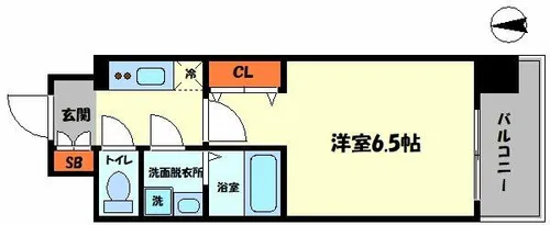 ファーストフィオーレ難波クレシア【6階】の間取り