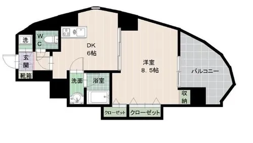 福岡県福岡市中央区鳥飼2丁目【マンション】の間取り