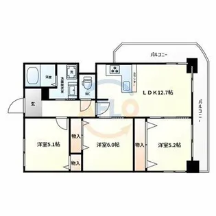 クリアクレセント住之江【3階】の間取り