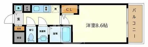 サムティ阿波座BELSIA【6階】の間取り