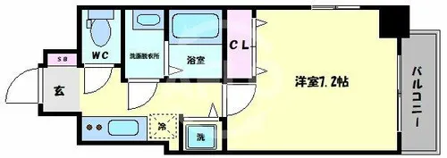 S-RESIDENCE緑橋駅前【1301号室】の間取り