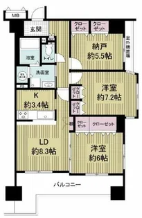 フォレステージュ谷町【12階】の間取り