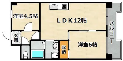 朝日プラザ兵庫塚本通【402号室】の間取り