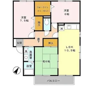 ガーデンビュー北在家【1階】の間取り